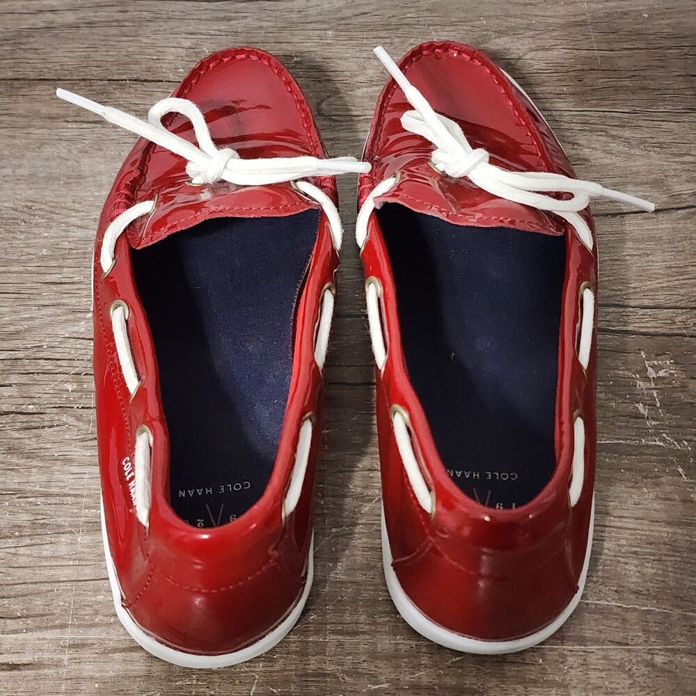 Cole Haan Nantucket Camp Women's Slip-On Moc Boat Shoes Size 8.5 Red - Picture 8 of 9